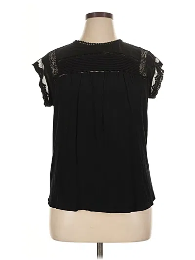 Pre-owned Daniel Rainn Short Sleeve Blouse In Black