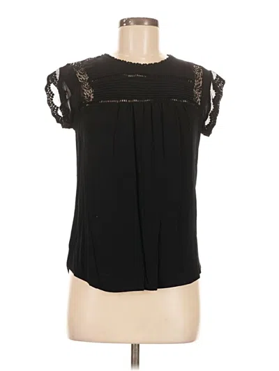 Pre-owned Daniel Rainn Short Sleeve Blouse In Black