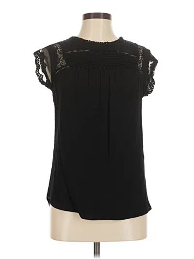Pre-owned Daniel Rainn Short Sleeve Blouse In Black