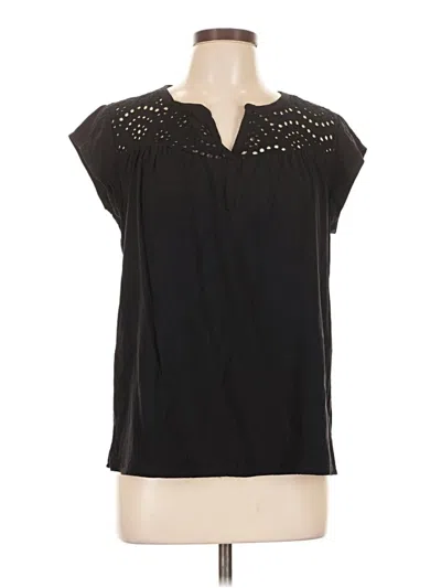 Pre-owned Daniel Rainn Short Sleeve Blouse In Black