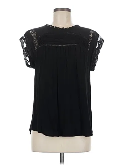 Pre-owned Daniel Rainn Short Sleeve Blouse In Black