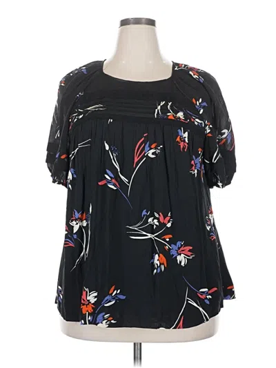 Pre-owned Daniel Rainn Short Sleeve Blouse In Black