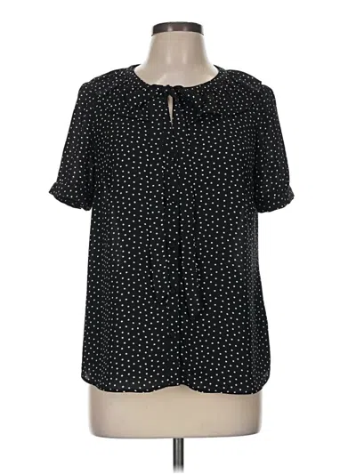 Pre-owned Daniel Rainn Short Sleeve Blouse In Black