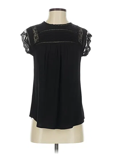 Pre-owned Daniel Rainn Short Sleeve Blouse In Black