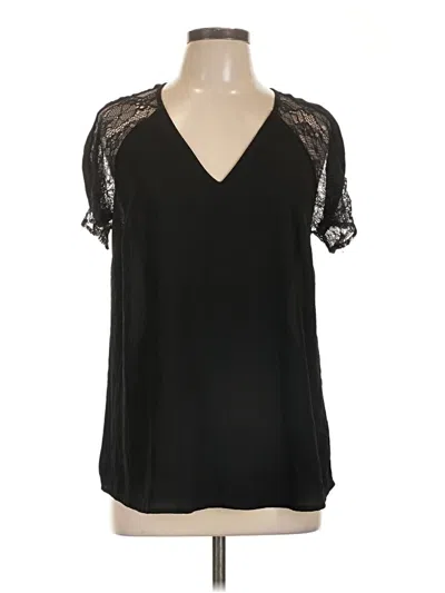 Pre-owned Daniel Rainn Short Sleeve Blouse In Black