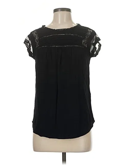 Pre-owned Daniel Rainn Short Sleeve Blouse In Black