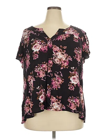 Pre-owned Daniel Rainn Short Sleeve Blouse In Black