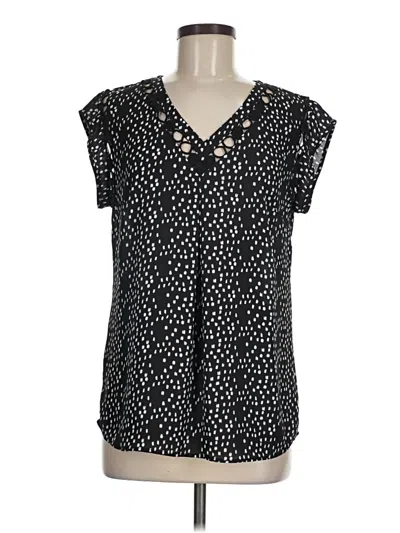 Pre-owned Daniel Rainn Short Sleeve Blouse In Black