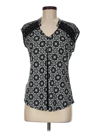 Pre-owned Daniel Rainn Short Sleeve Blouse In Black