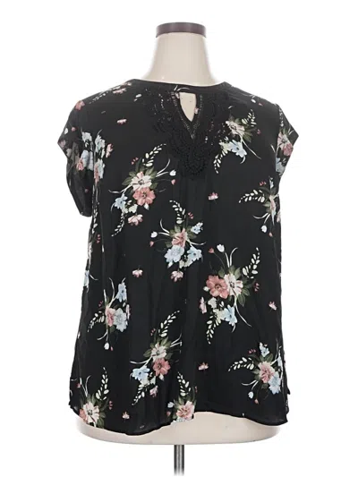 Pre-owned Daniel Rainn Short Sleeve Blouse In Black