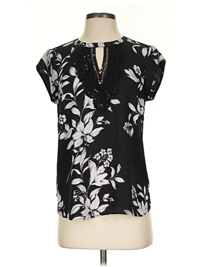 Pre-owned Daniel Rainn Short Sleeve Blouse In Black