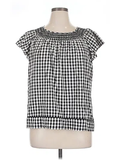 Pre-owned Daniel Rainn Short Sleeve Blouse In Black