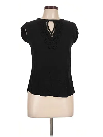 Pre-owned Daniel Rainn Short Sleeve Blouse In Black
