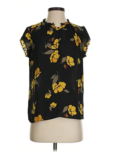 Pre-owned Daniel Rainn Short Sleeve Blouse In Black
