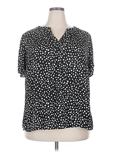 Pre-owned Daniel Rainn Short Sleeve Blouse In Black