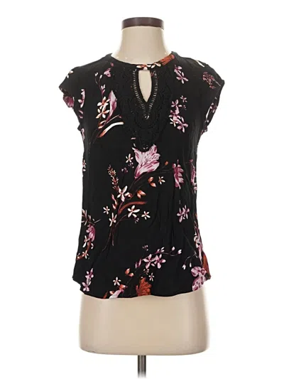 Pre-owned Daniel Rainn Short Sleeve Blouse In Black