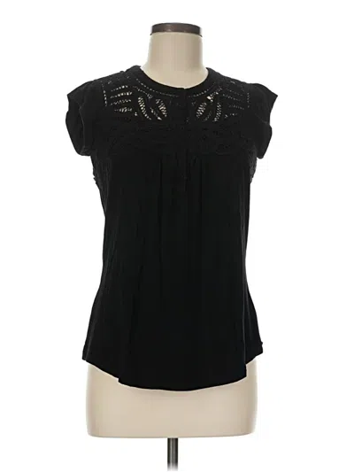 Pre-owned Daniel Rainn Short Sleeve Blouse In Black