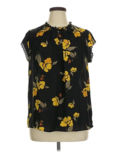 Pre-owned Daniel Rainn Short Sleeve Blouse In Black