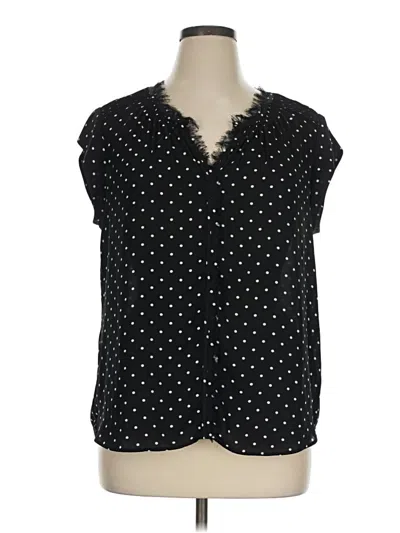 Pre-owned Daniel Rainn Short Sleeve Blouse In Black