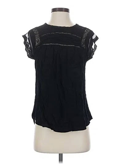 Pre-owned Daniel Rainn Short Sleeve Blouse In Black