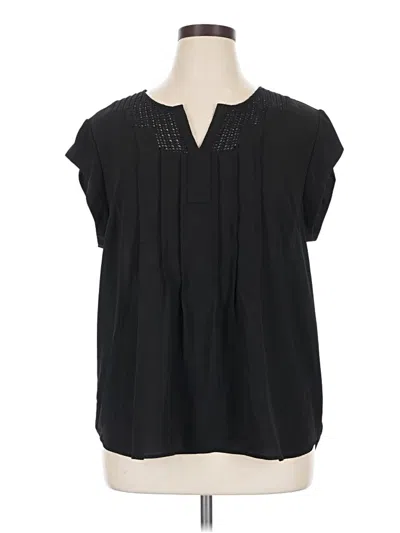 Pre-owned Daniel Rainn Short Sleeve Blouse In Black
