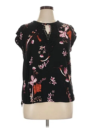 Pre-owned Daniel Rainn Short Sleeve Blouse In Black