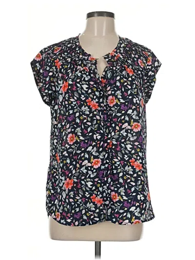 Pre-owned Daniel Rainn Short Sleeve Blouse In Black