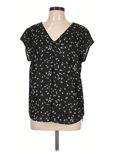 Pre-owned Daniel Rainn Short Sleeve Blouse In Black