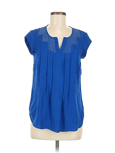 Pre-owned Daniel Rainn Short Sleeve Blouse In Blue