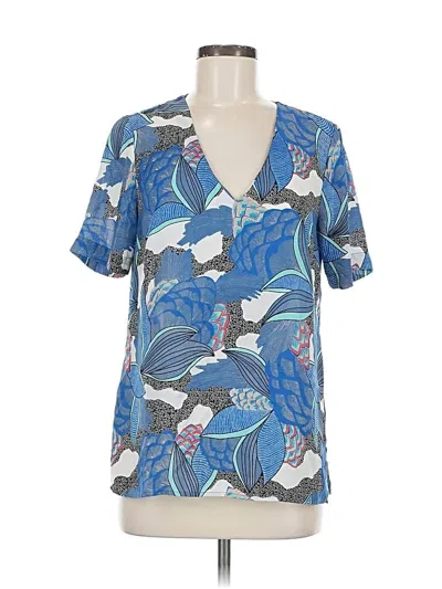 Pre-owned Daniel Rainn Short Sleeve Blouse In Blue