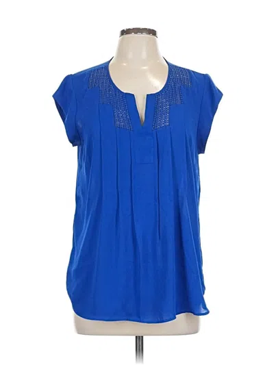 Pre-owned Daniel Rainn Short Sleeve Blouse In Blue