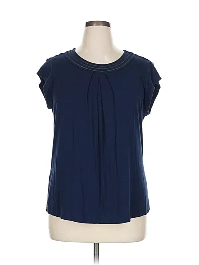 Pre-owned Daniel Rainn Short Sleeve Blouse In Blue
