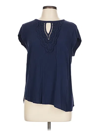 Pre-owned Daniel Rainn Short Sleeve Blouse In Blue
