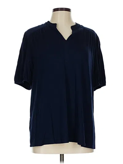 Pre-owned Daniel Rainn Short Sleeve Blouse In Blue