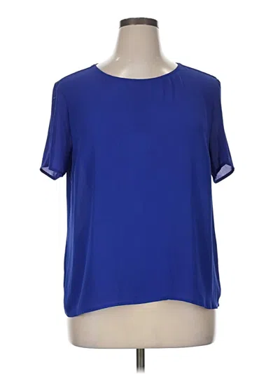 Pre-owned Daniel Rainn Short Sleeve Blouse In Blue