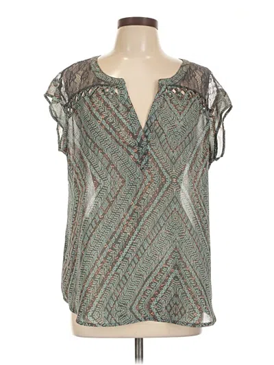Pre-owned Daniel Rainn Short Sleeve Blouse In Blue