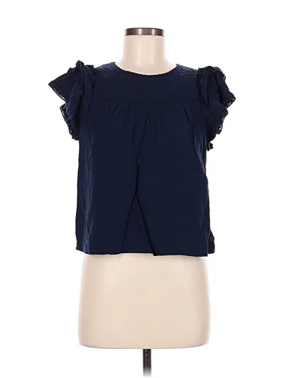 Pre-owned Daniel Rainn Short Sleeve Blouse In Blue