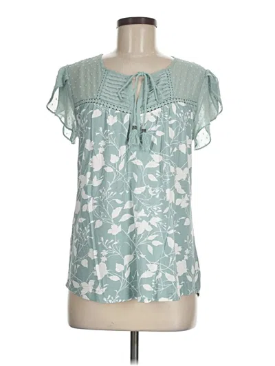 Pre-owned Daniel Rainn Short Sleeve Blouse In Blue