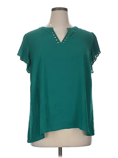 Pre-owned Daniel Rainn Short Sleeve Blouse In Blue