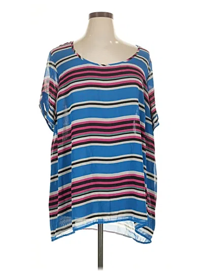 Pre-owned Daniel Rainn Short Sleeve Blouse In Blue