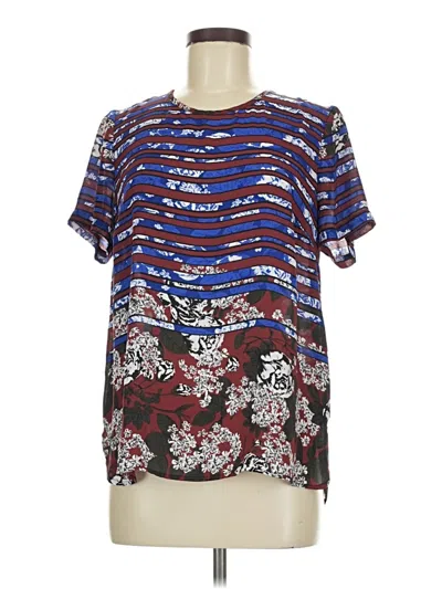 Pre-owned Daniel Rainn Short Sleeve Blouse In Blue