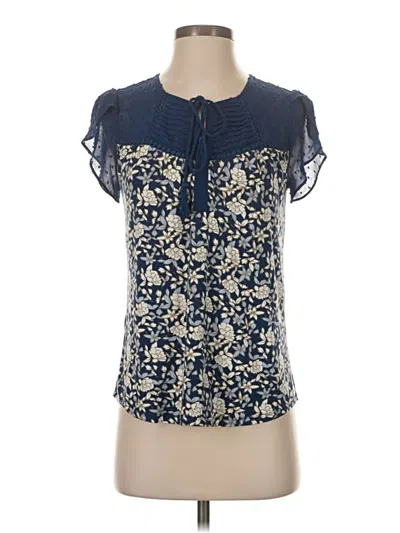 Pre-owned Daniel Rainn Short Sleeve Blouse In Blue