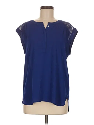 Pre-owned Daniel Rainn Short Sleeve Blouse In Blue