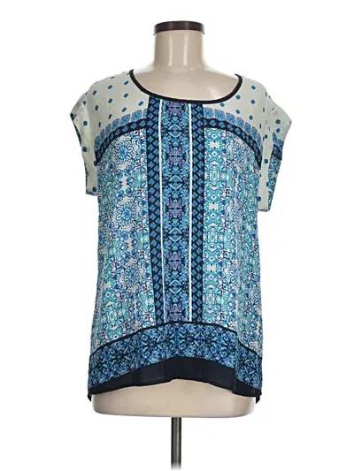 Pre-owned Daniel Rainn Short Sleeve Blouse In Blue