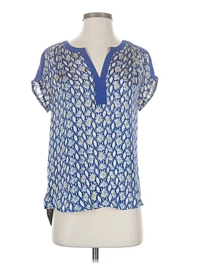 Pre-owned Daniel Rainn Short Sleeve Blouse In Blue