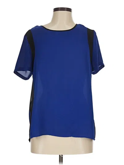 Pre-owned Daniel Rainn Short Sleeve Blouse In Blue