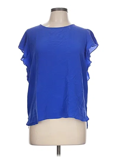 Pre-owned Daniel Rainn Short Sleeve Blouse In Blue