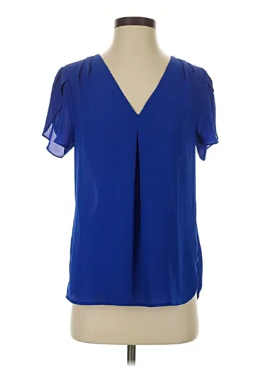 Pre-owned Daniel Rainn Short Sleeve Blouse In Blue