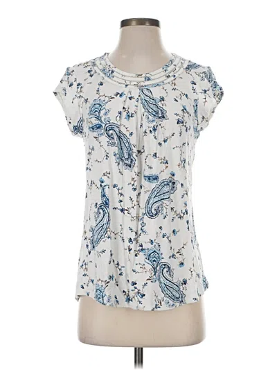 Pre-owned Daniel Rainn Short Sleeve Blouse In Blue