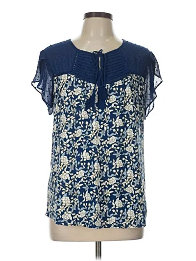 Pre-owned Daniel Rainn Short Sleeve Blouse In Blue